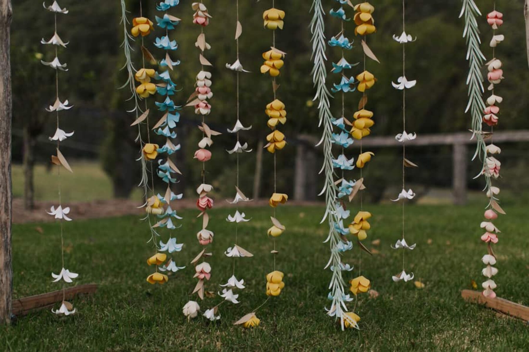 DIY paper flower wedding backdrop
