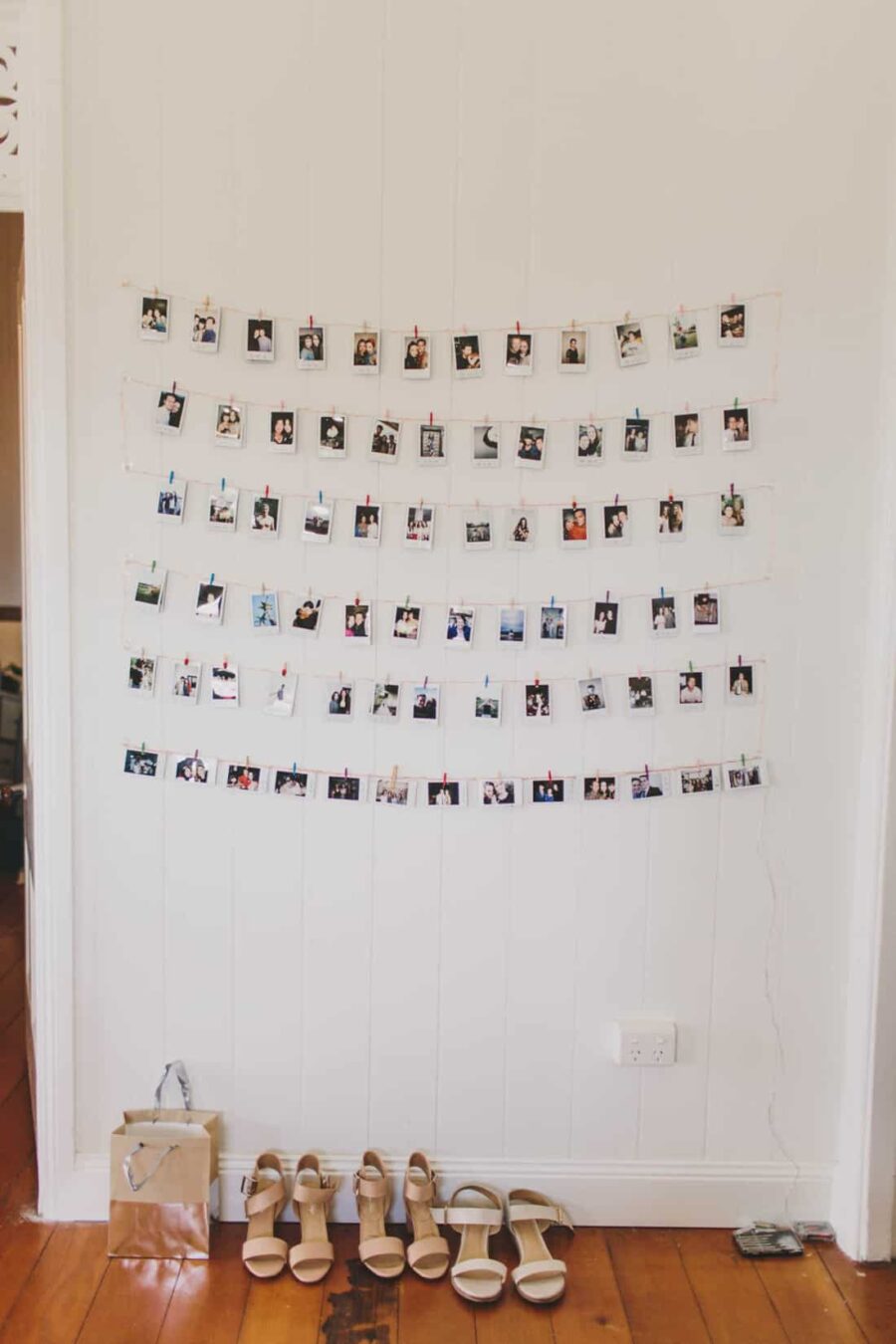 polaroid photo wall