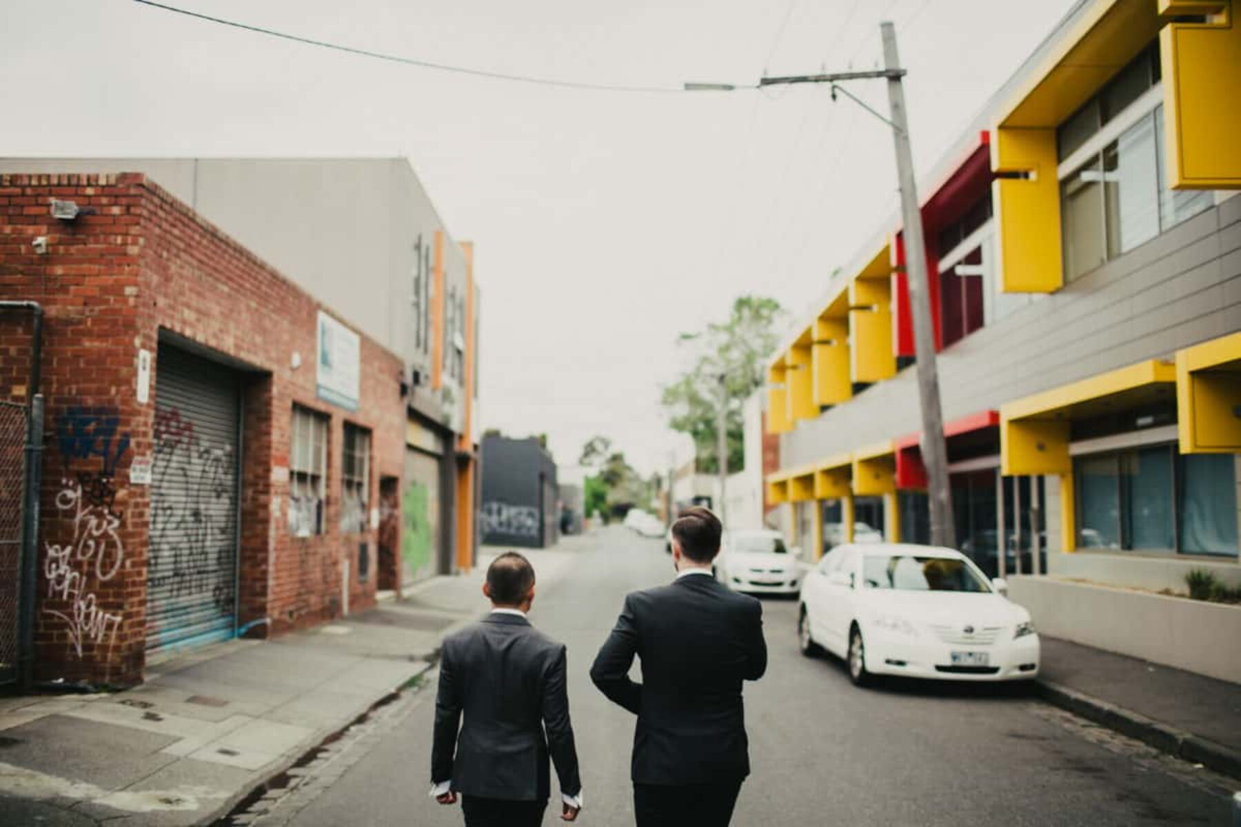 same sex industrial Melbourne wedding