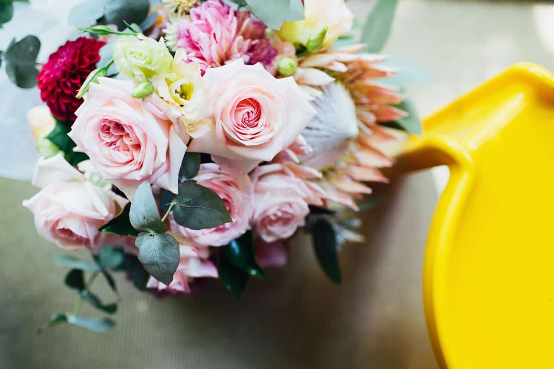 PINK ROSE AND PROTEA BOUQUET