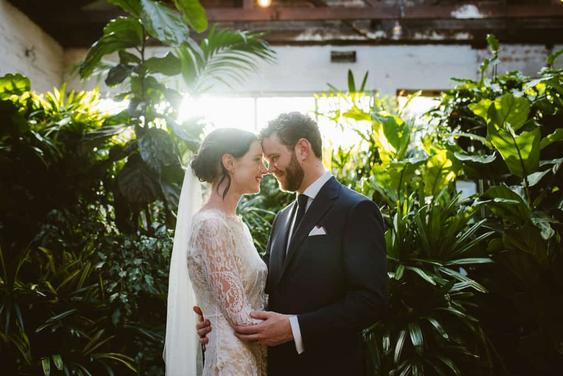 foliage-filled wedding at Melbourne's Glasshaus