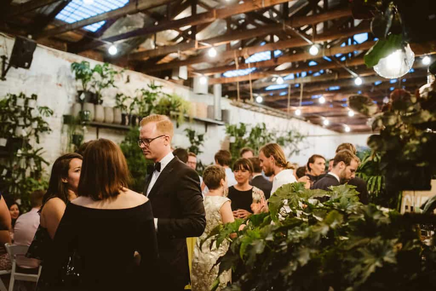 foliage-filled wedding at Melbourne's Glasshaus