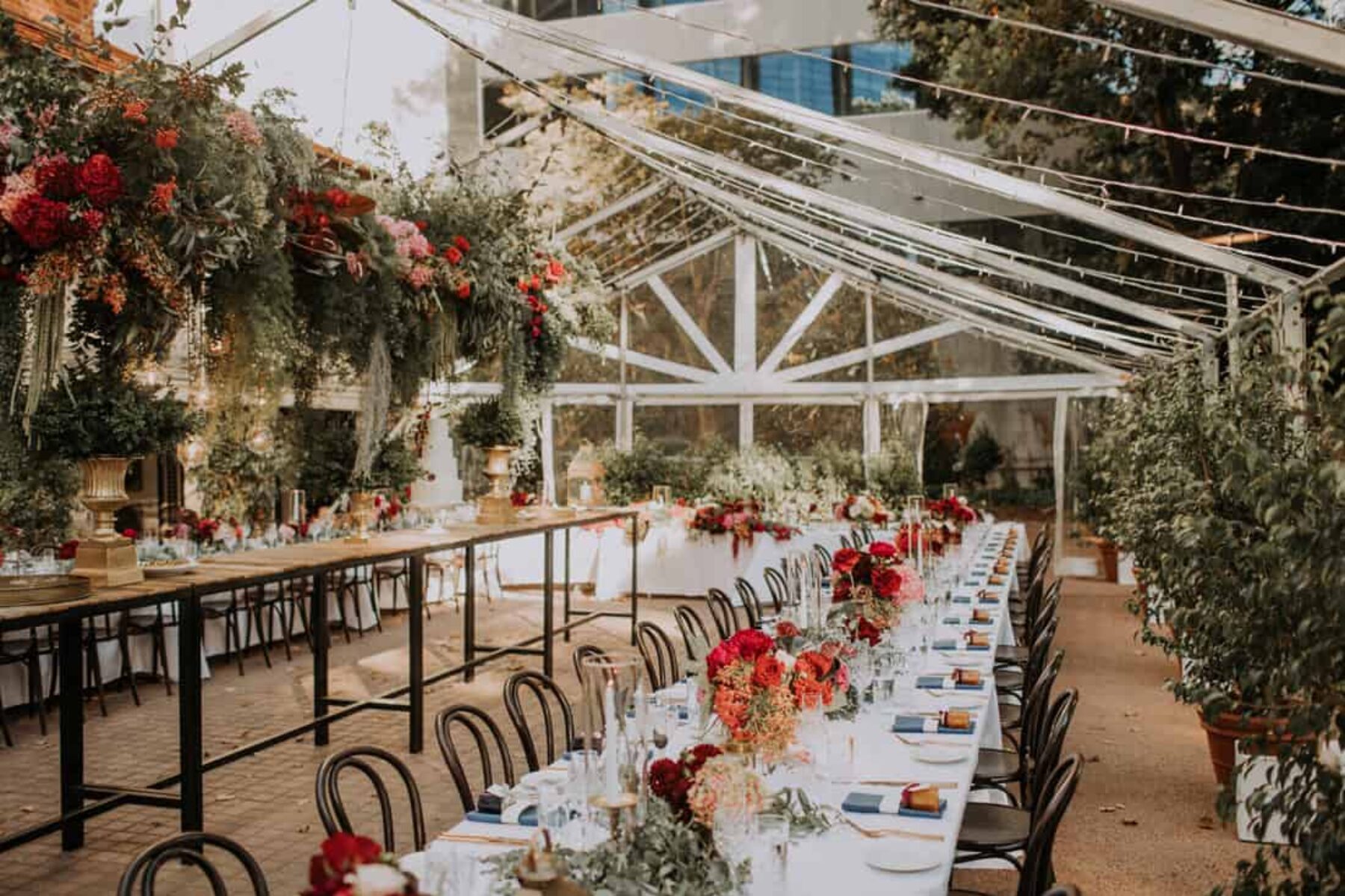 marquee wedding with epic florals at Lamont's Bishop House