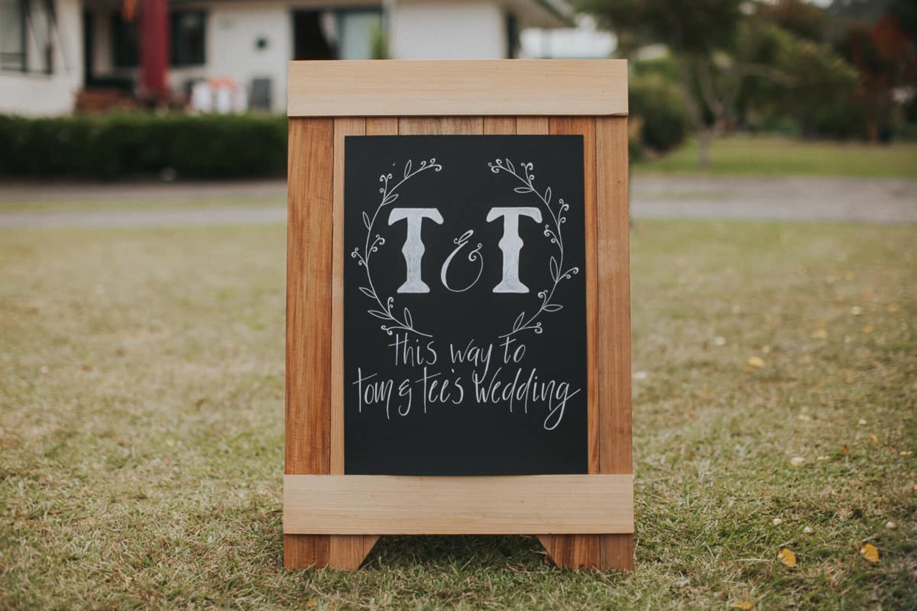 wedding monogram welcome board