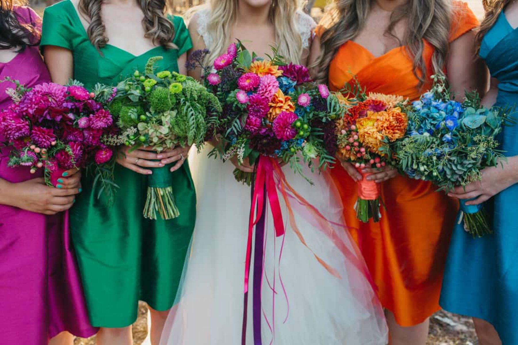 colourful bridesmaid dresses