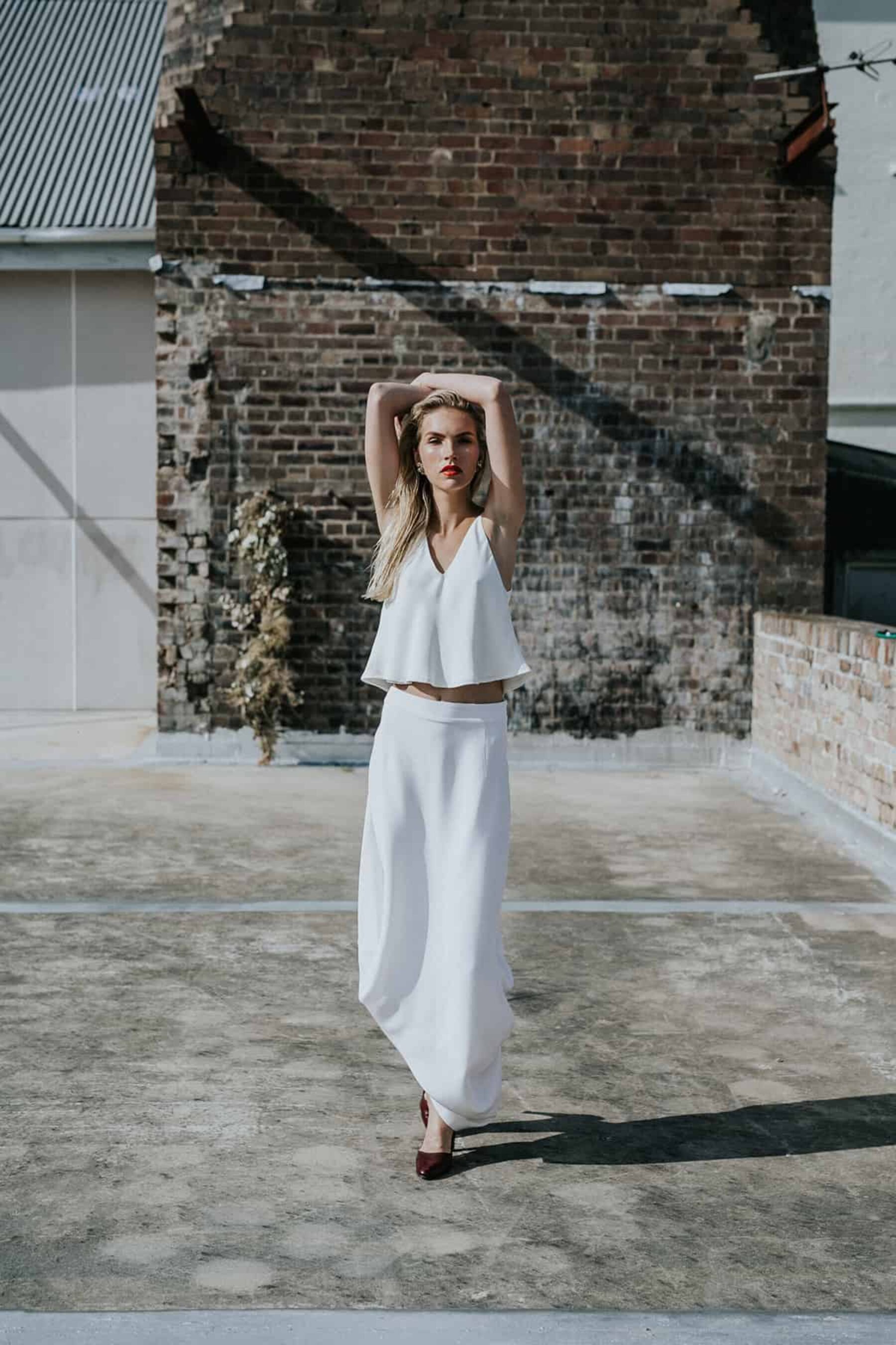 The minimalist bride- Lola Varma top and skirt