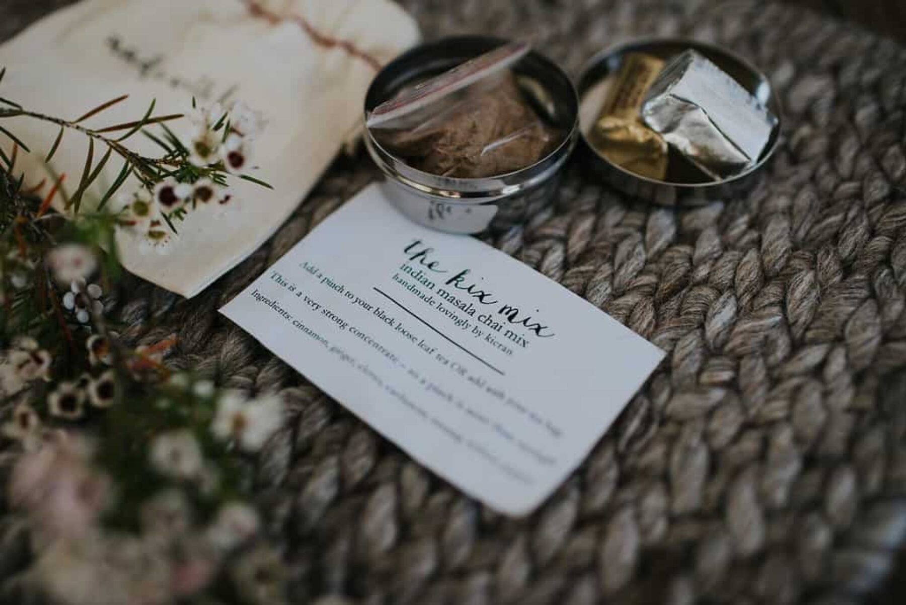 DIY chai tea wedding favours