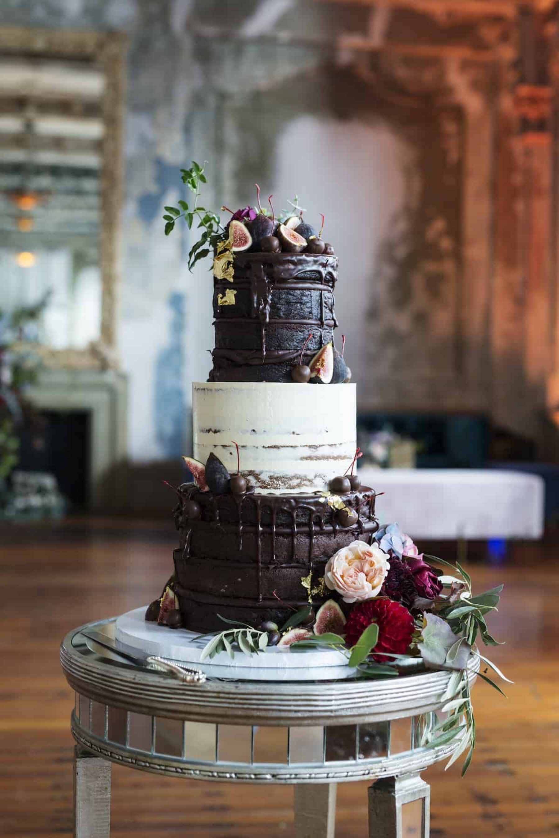 3-tier chocolate wedding cake