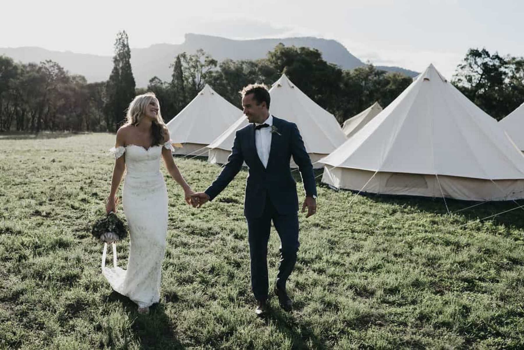 glamping wedding with bell tents