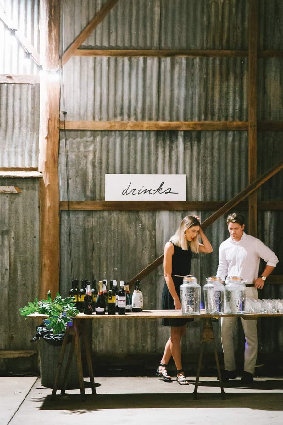 modern DIY barn wedding, Brisbane Queensland