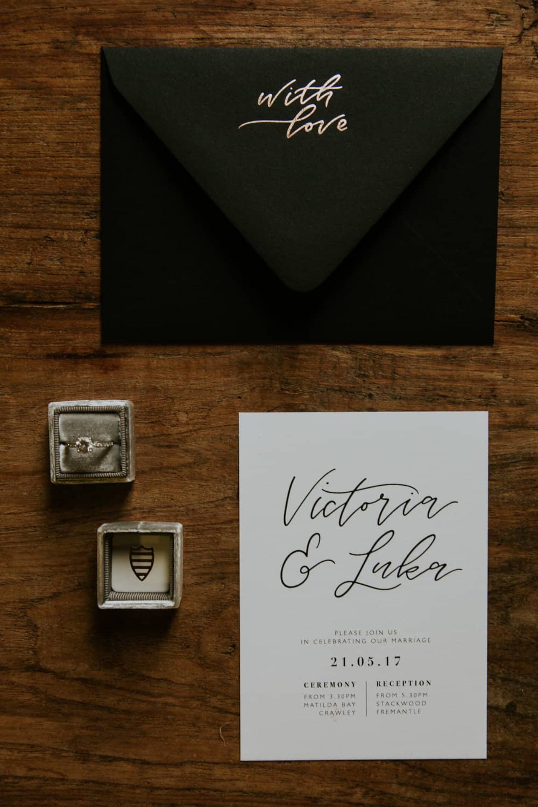 hand-lettered calligraphy wedding invitations