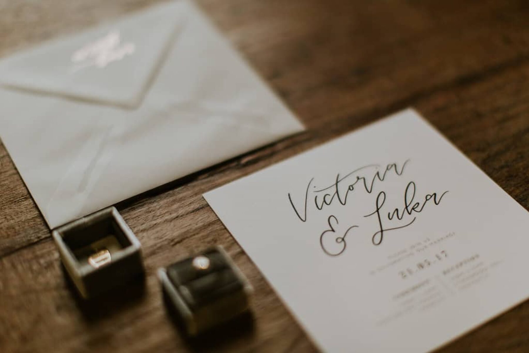 hand-lettered calligraphy wedding invitations