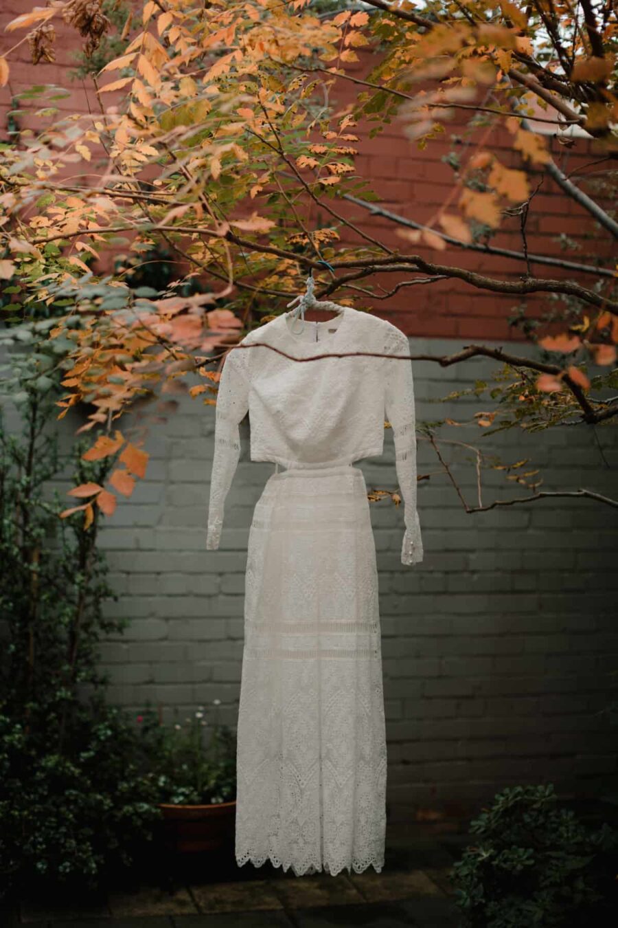 Long sleeve lace wedding dress by Thurley