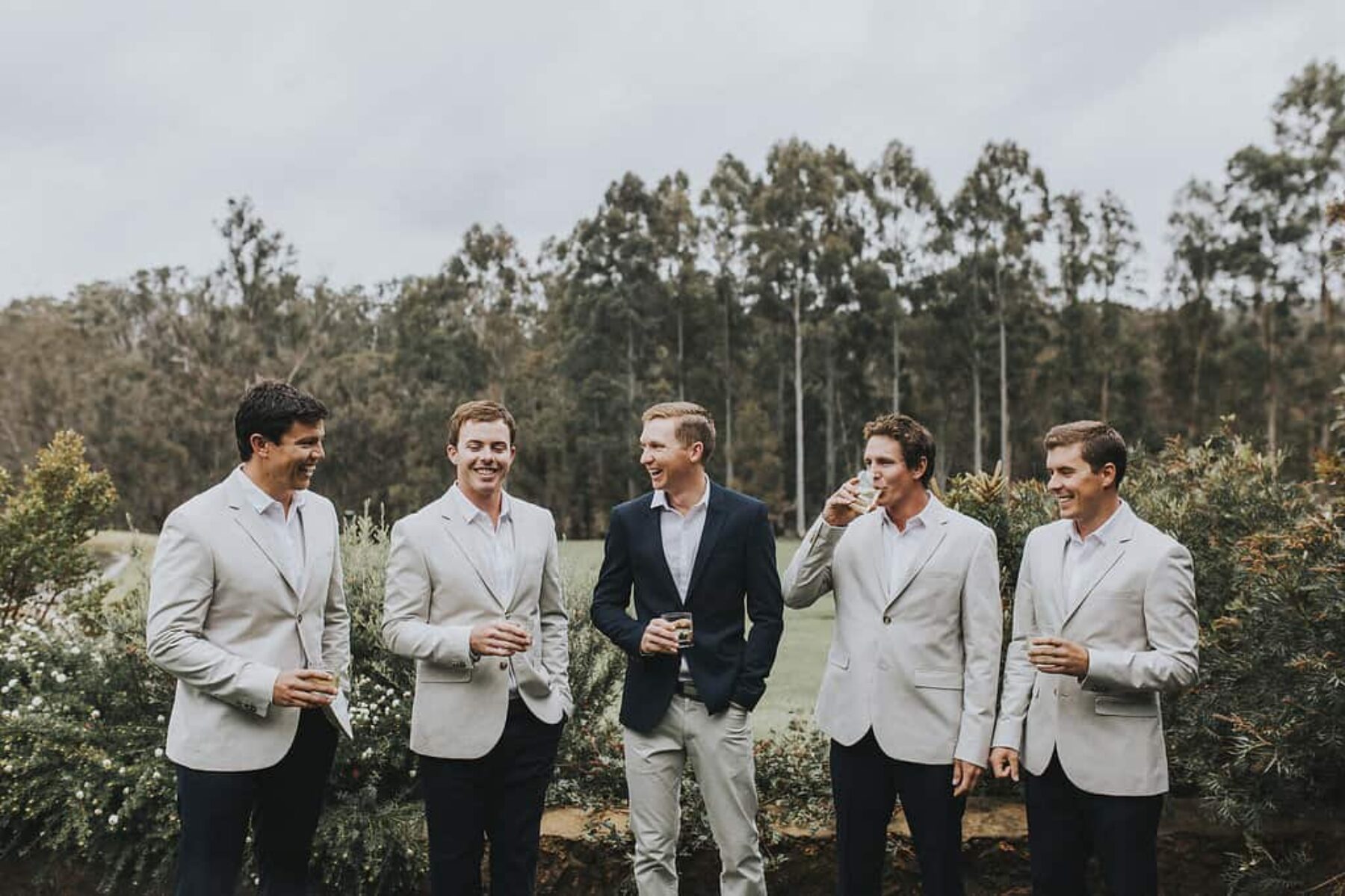 stylish casual groom and groomsmen