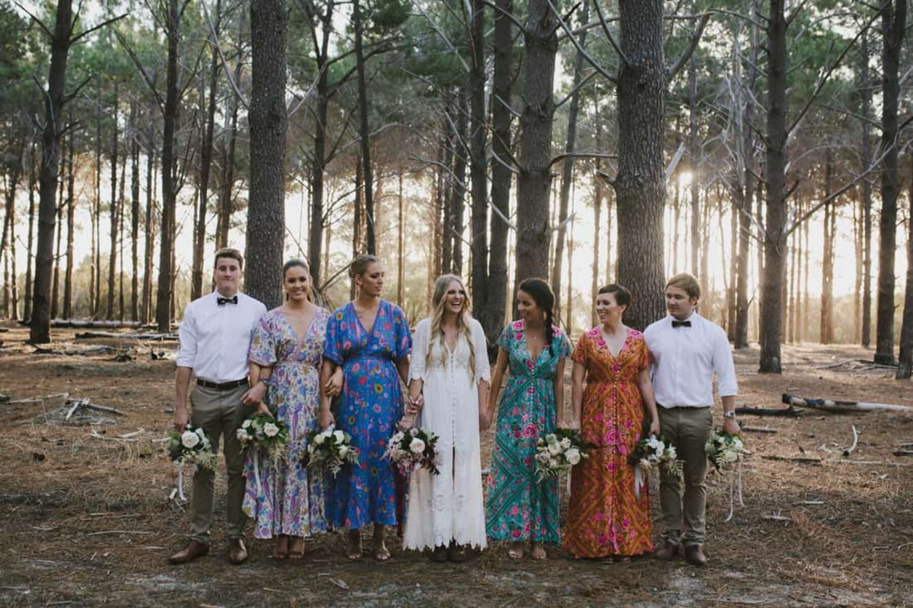 mixed floral print bridesmaid dresses by Spell Designs