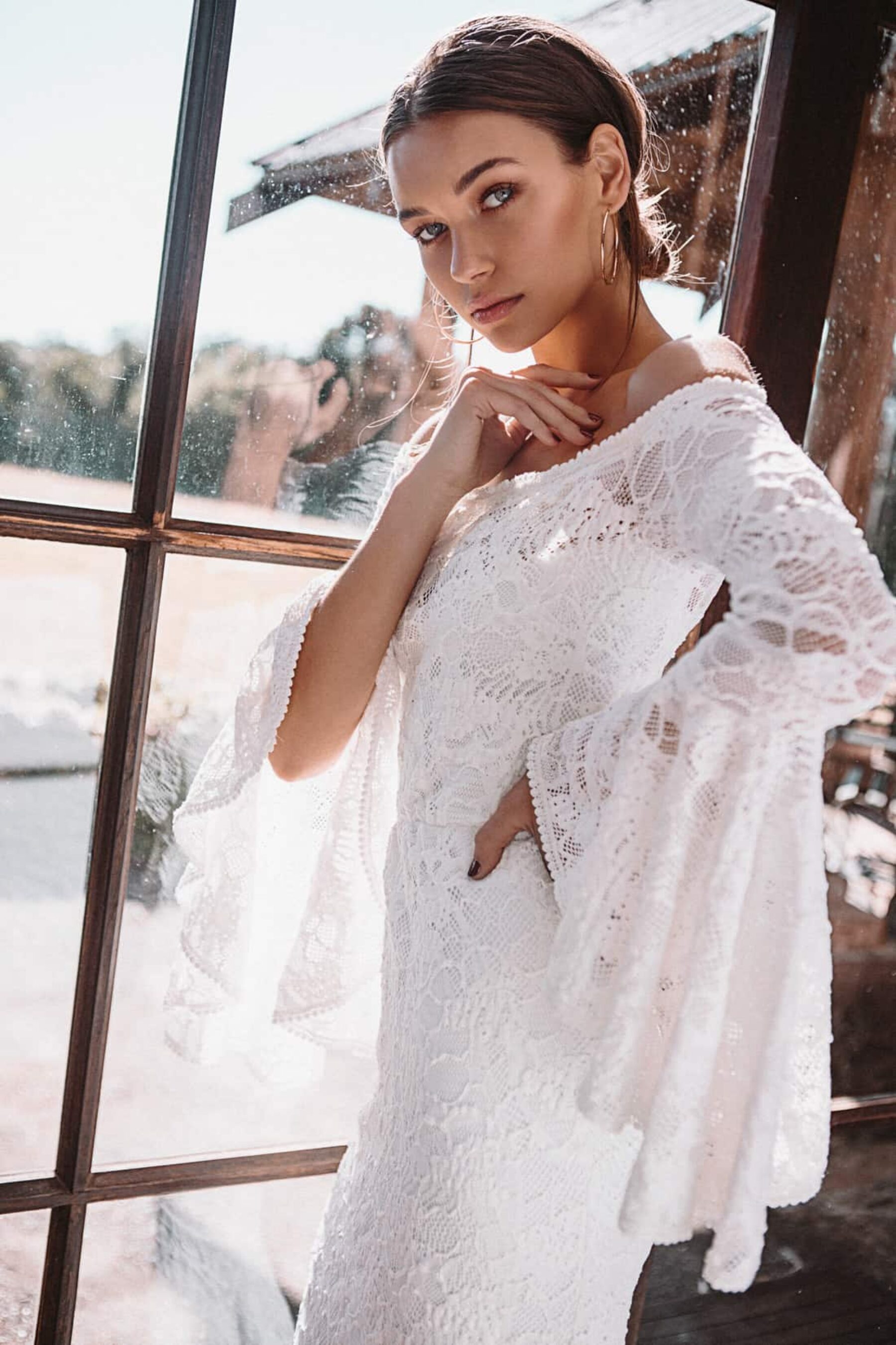 bell sleeve wedding dress by Grace Loves Lace