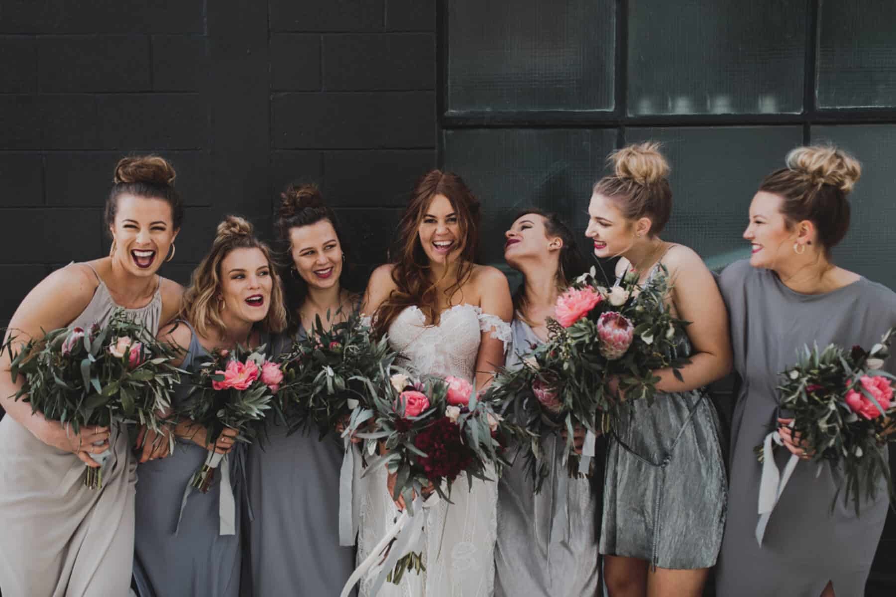 Best of 2017: Bridesmaids | mixed grey and silver dresses