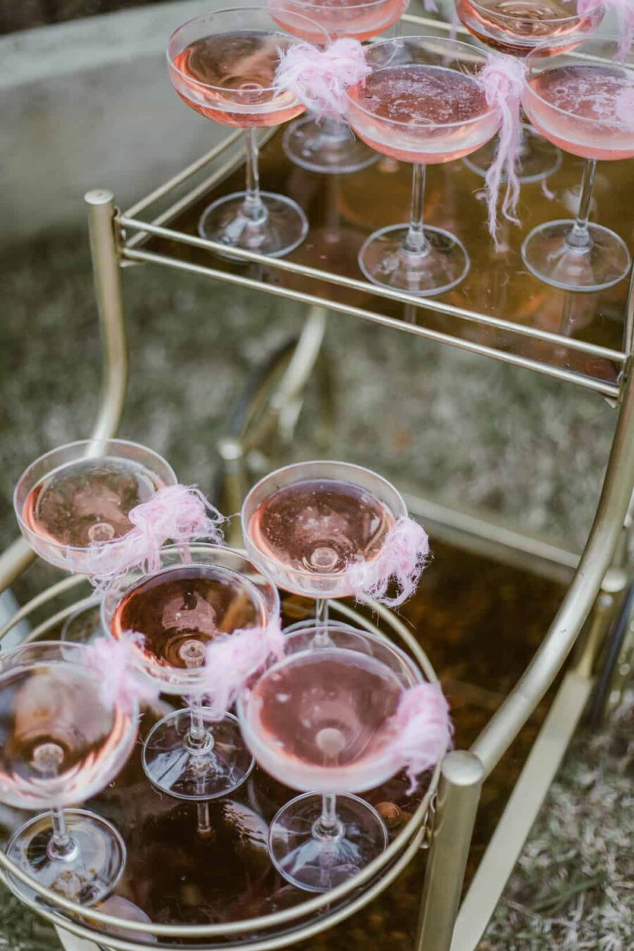 pink champagne with fairy floss