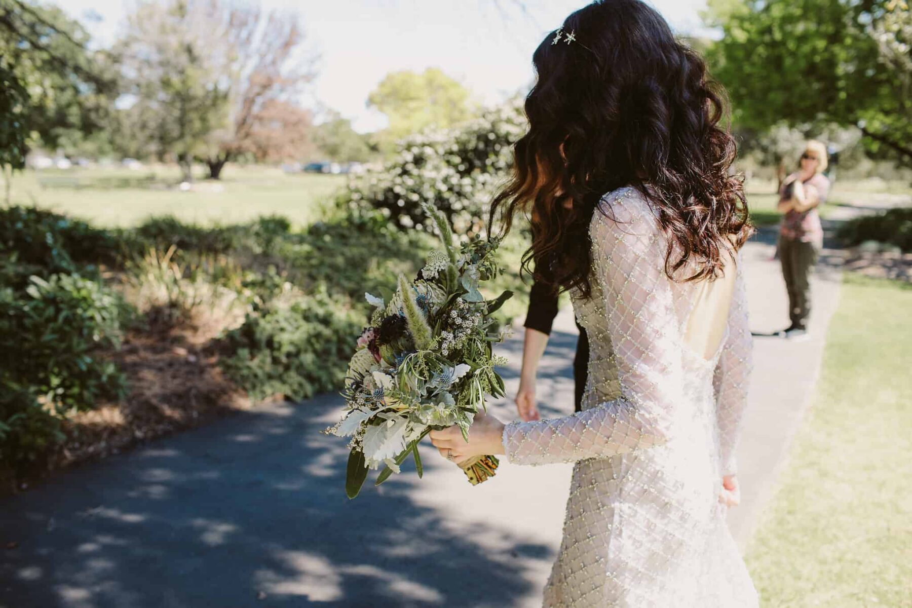 embellished long sleeve wedding dress by One Day Bridal