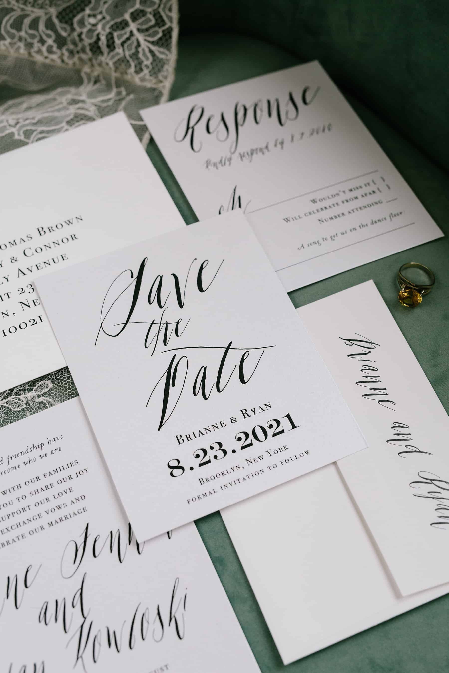 typographic wedding invitations