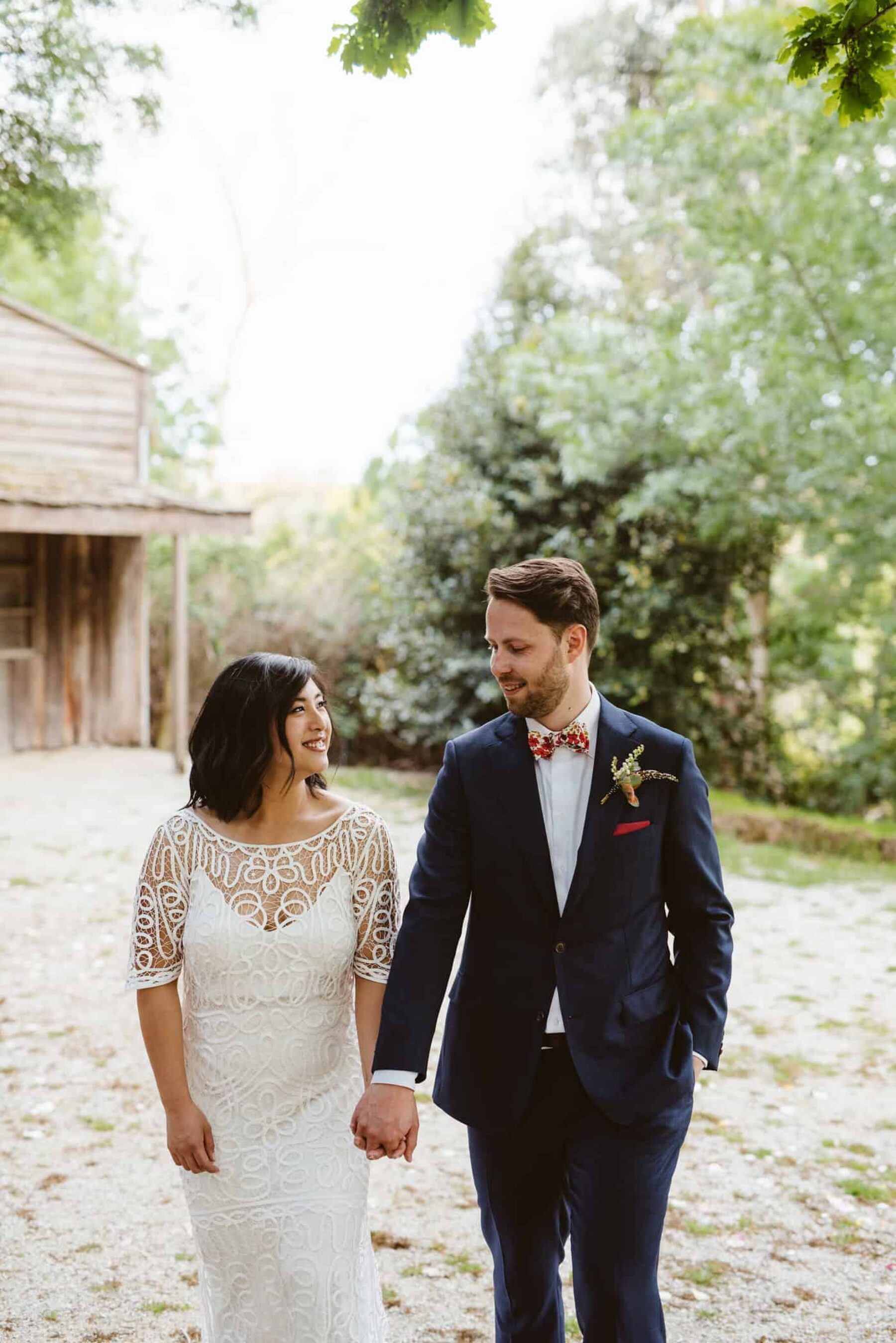 lace overlay wedding dress by Rue de Seine