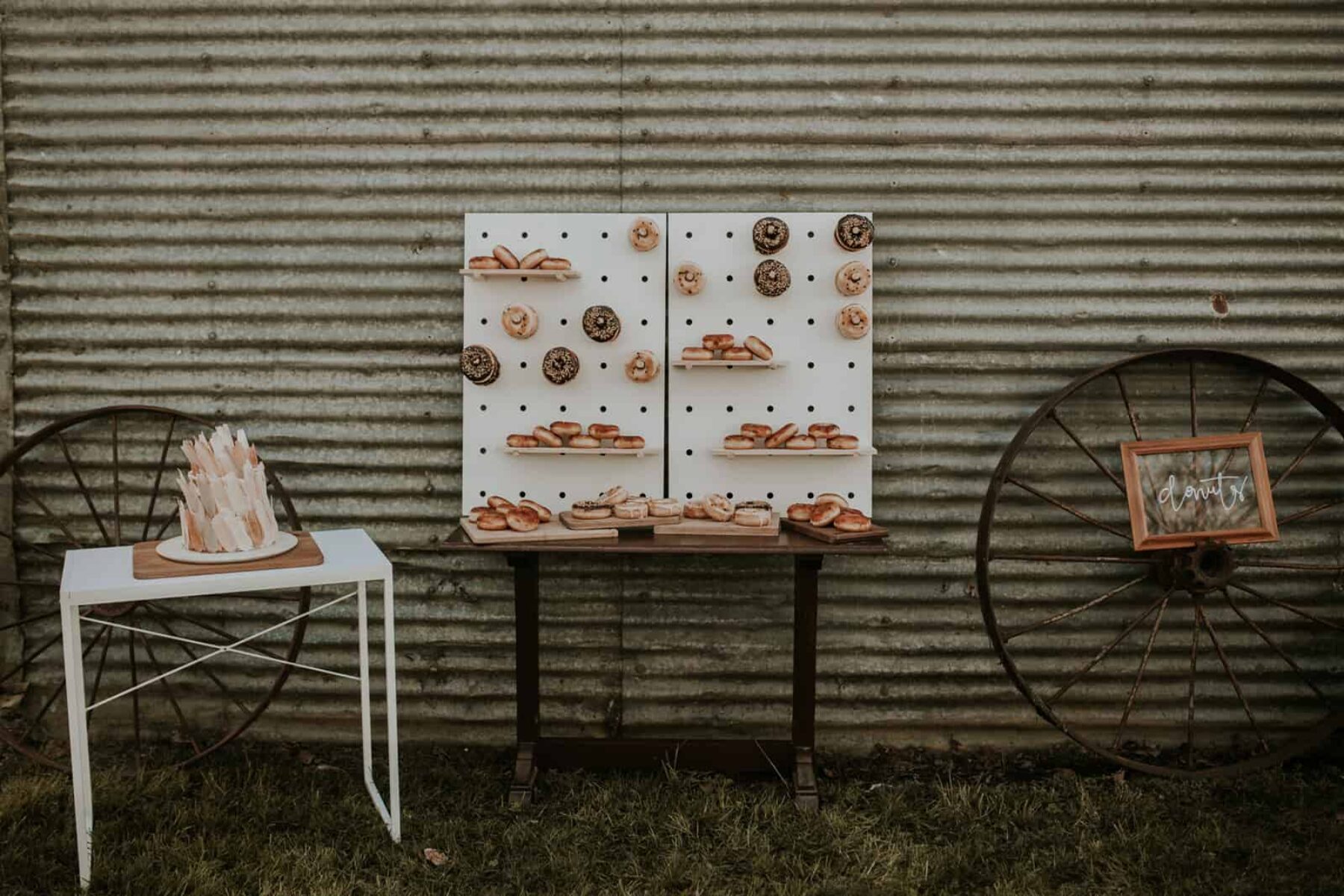 donut peg board and table