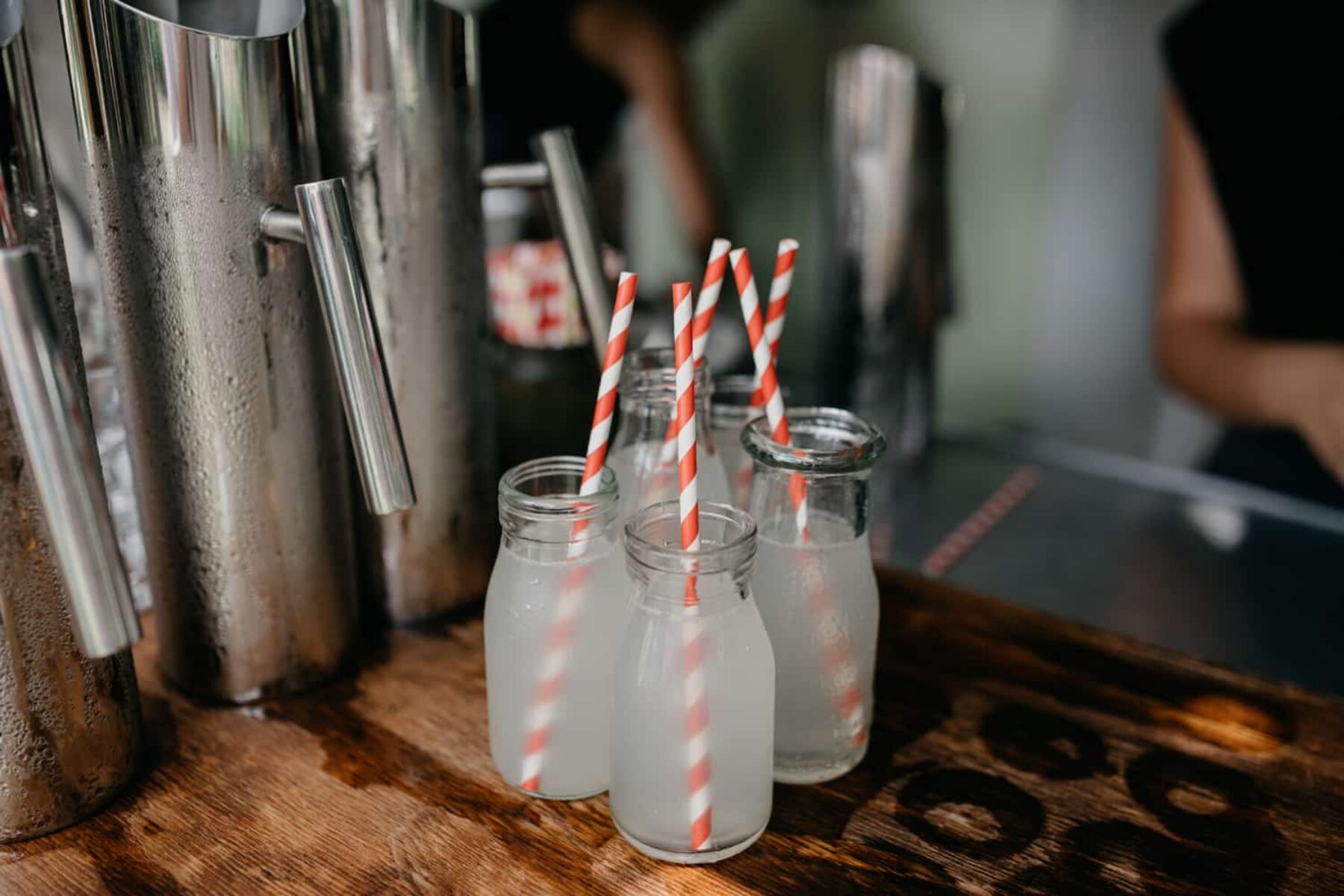 lemonade with stripy straws