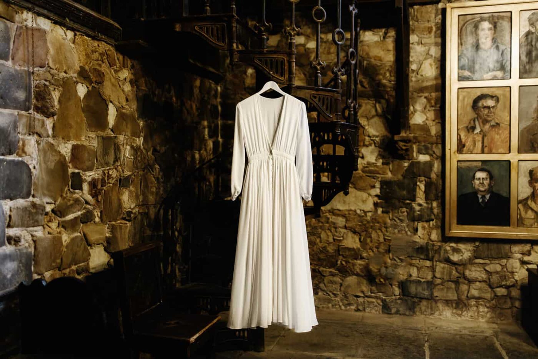 robe-style long sleeve wedding dress by Houghton NYC