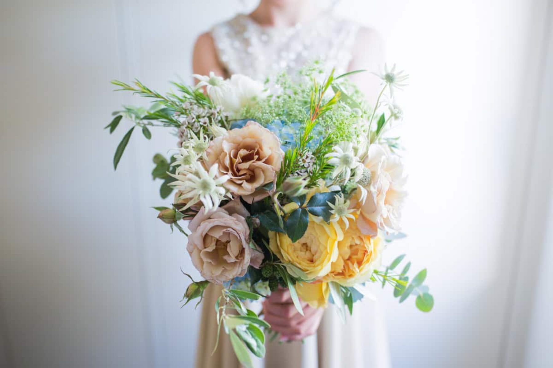 wild bridal bouquet by Melbourne florist Pomp & Splendour