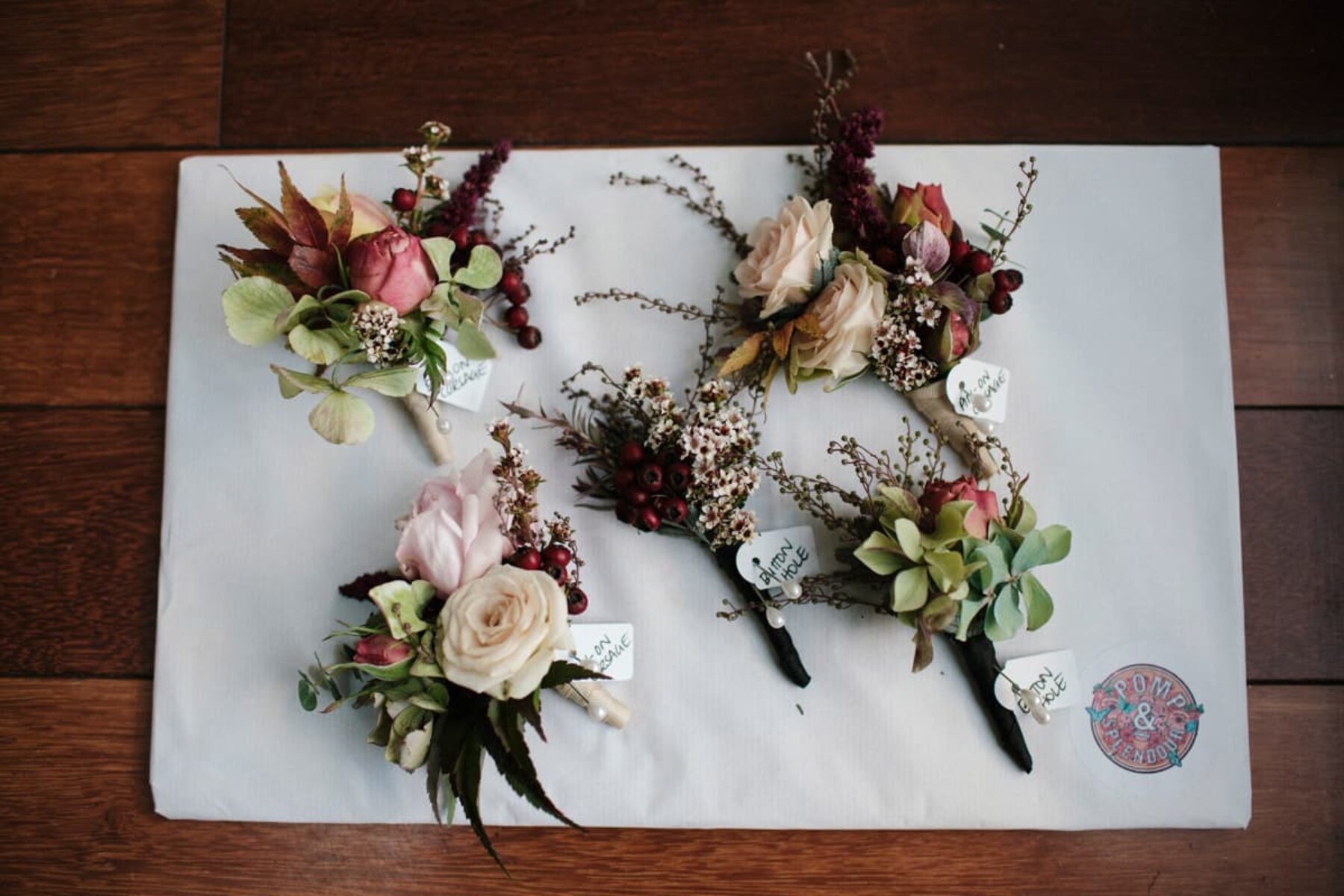 boutonniere by Melbourne florist Pomp & Splendour