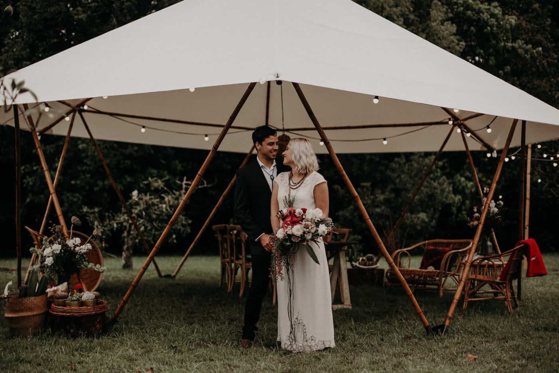 nomadic boho elopement with yurt tent and campervan