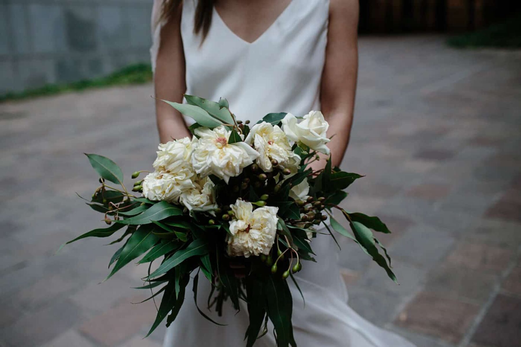 classic green and white bridal bouquet