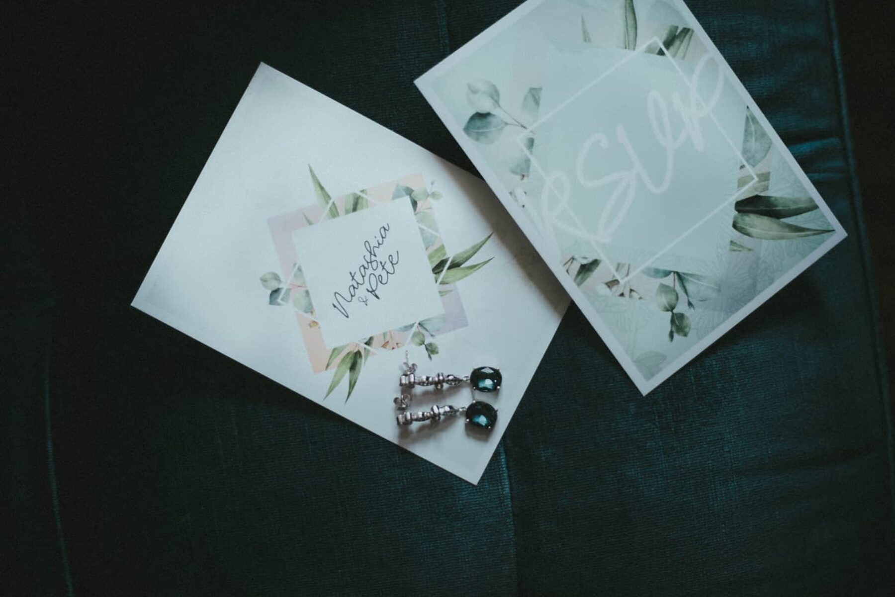 floral geometric wedding invitations