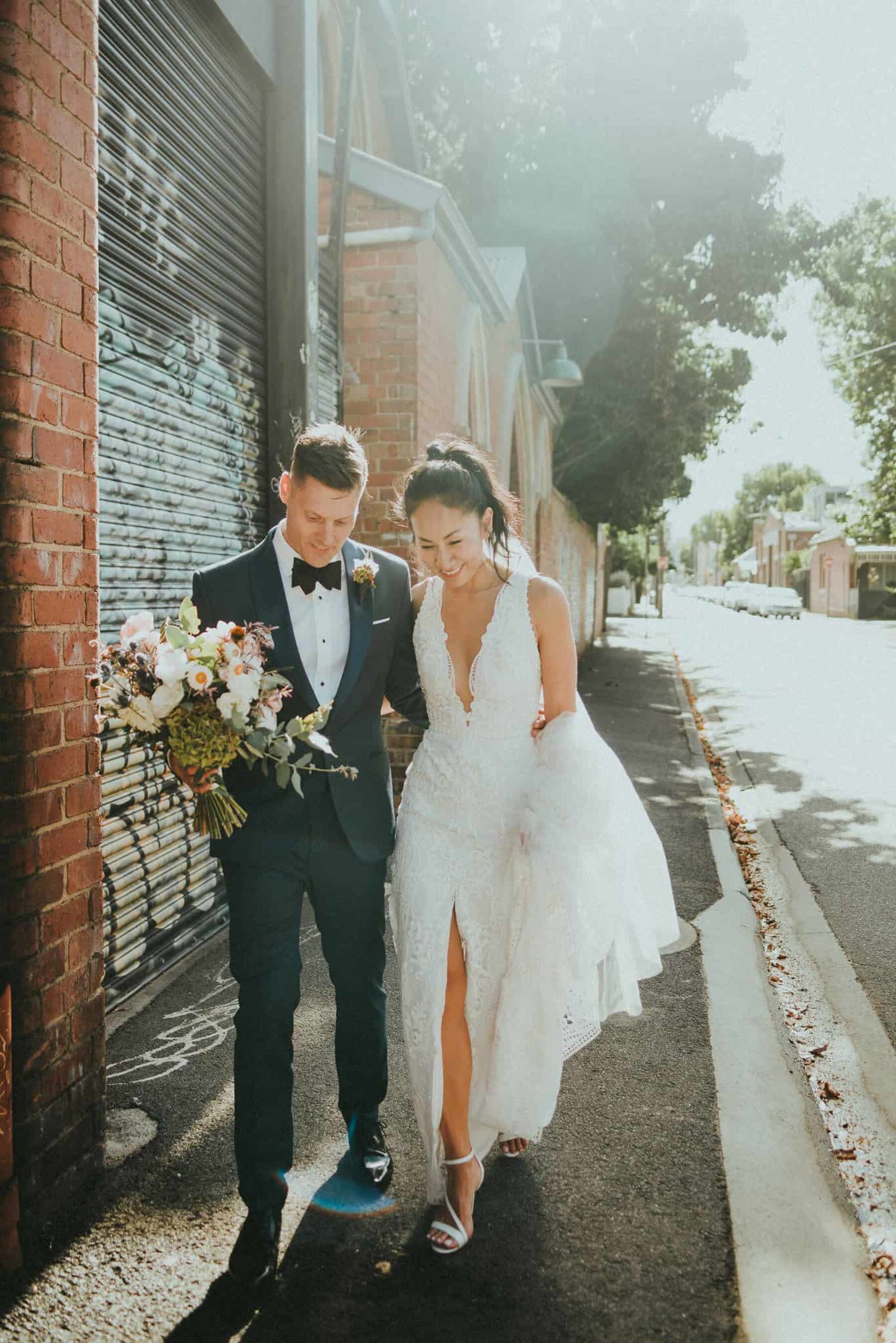 Melbournee laneways wedding portraits