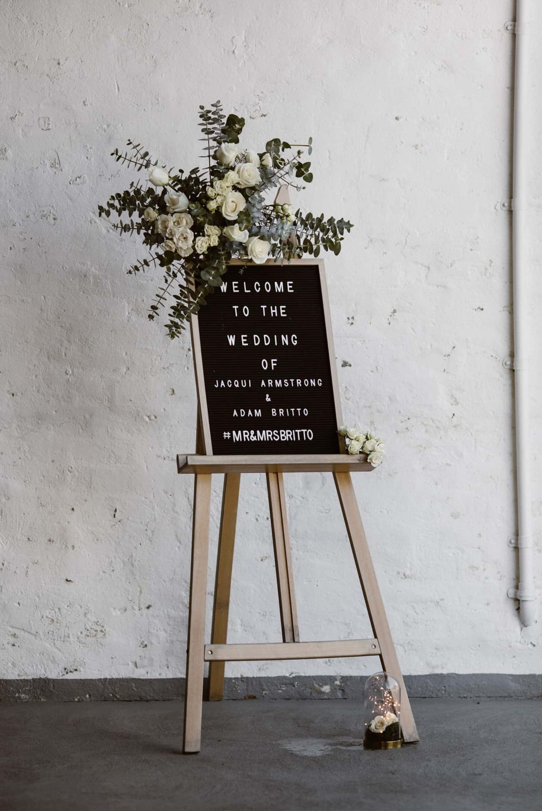 wedding welcome letter board