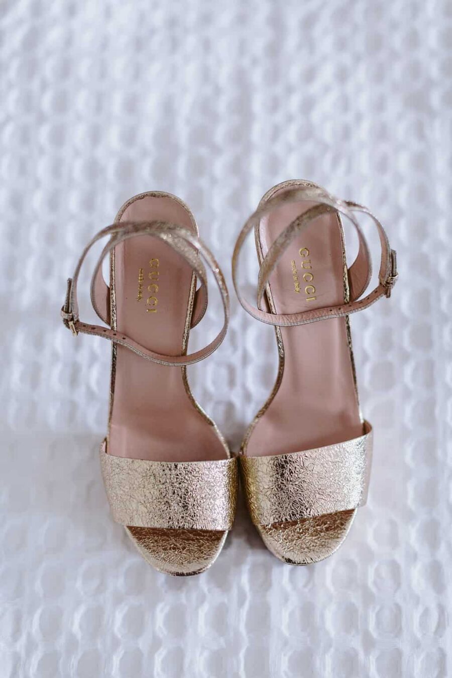 gold Gucci platform heels