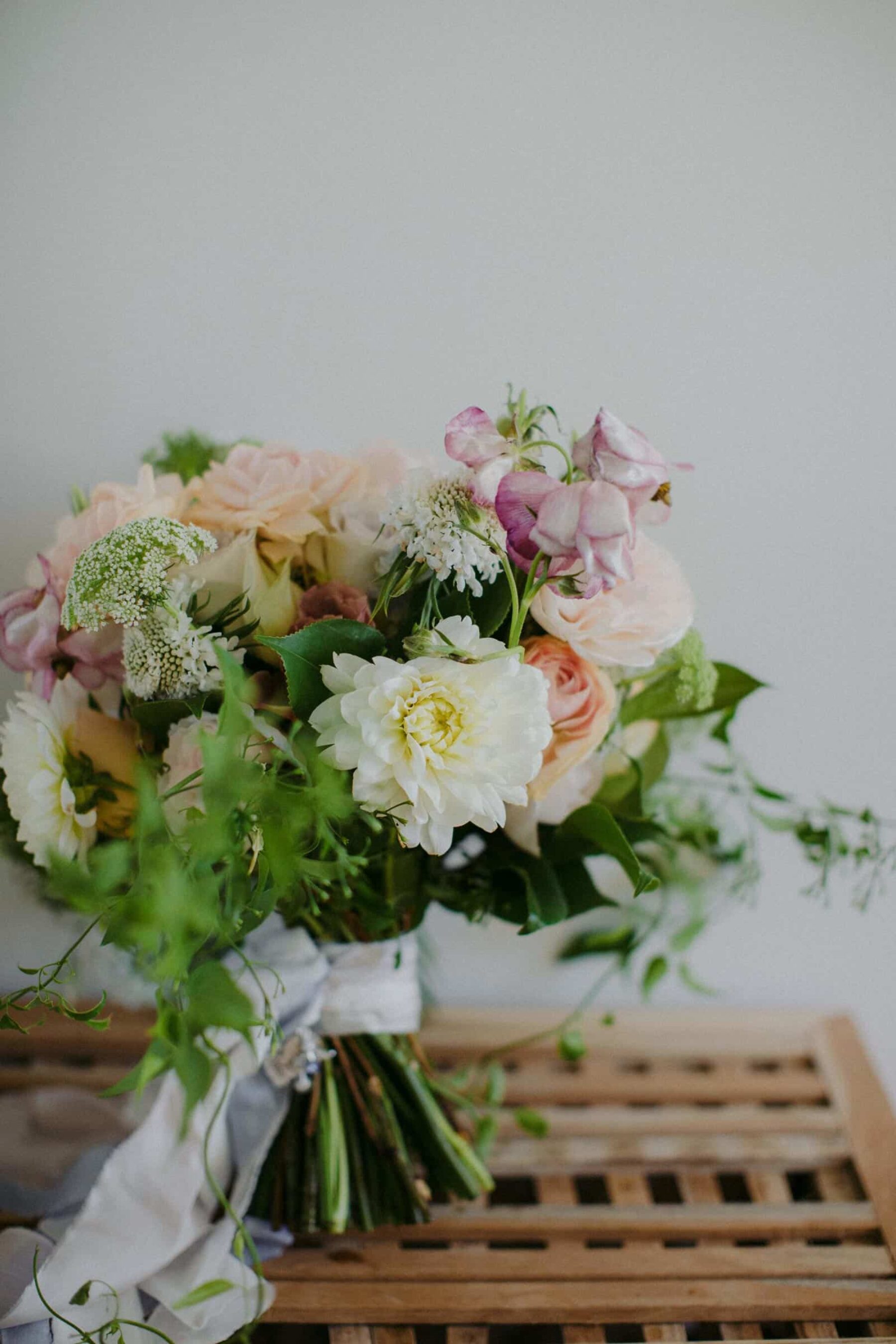 blush and peach bridal bouquet