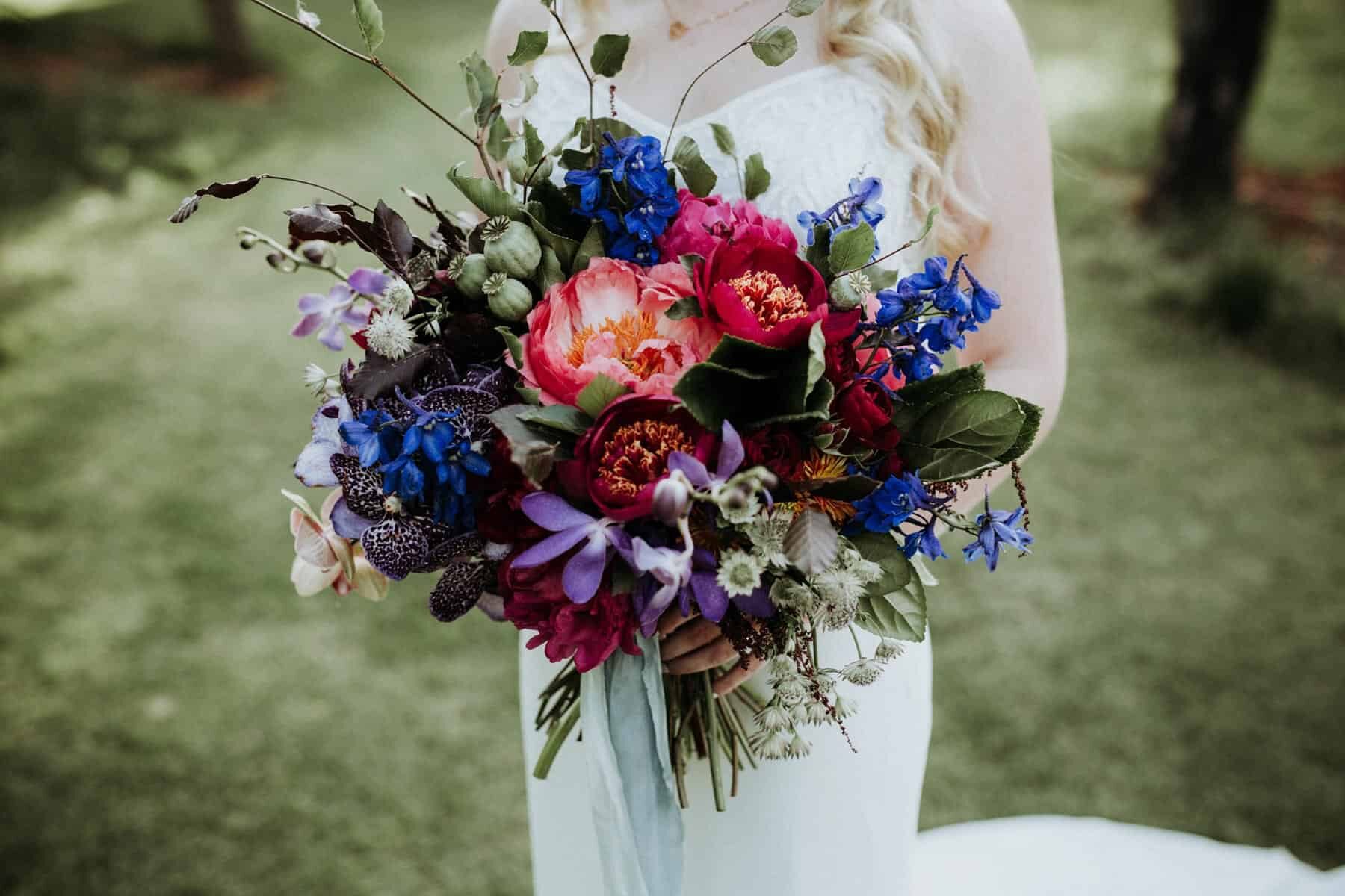 jewel-toned bridal bouquet