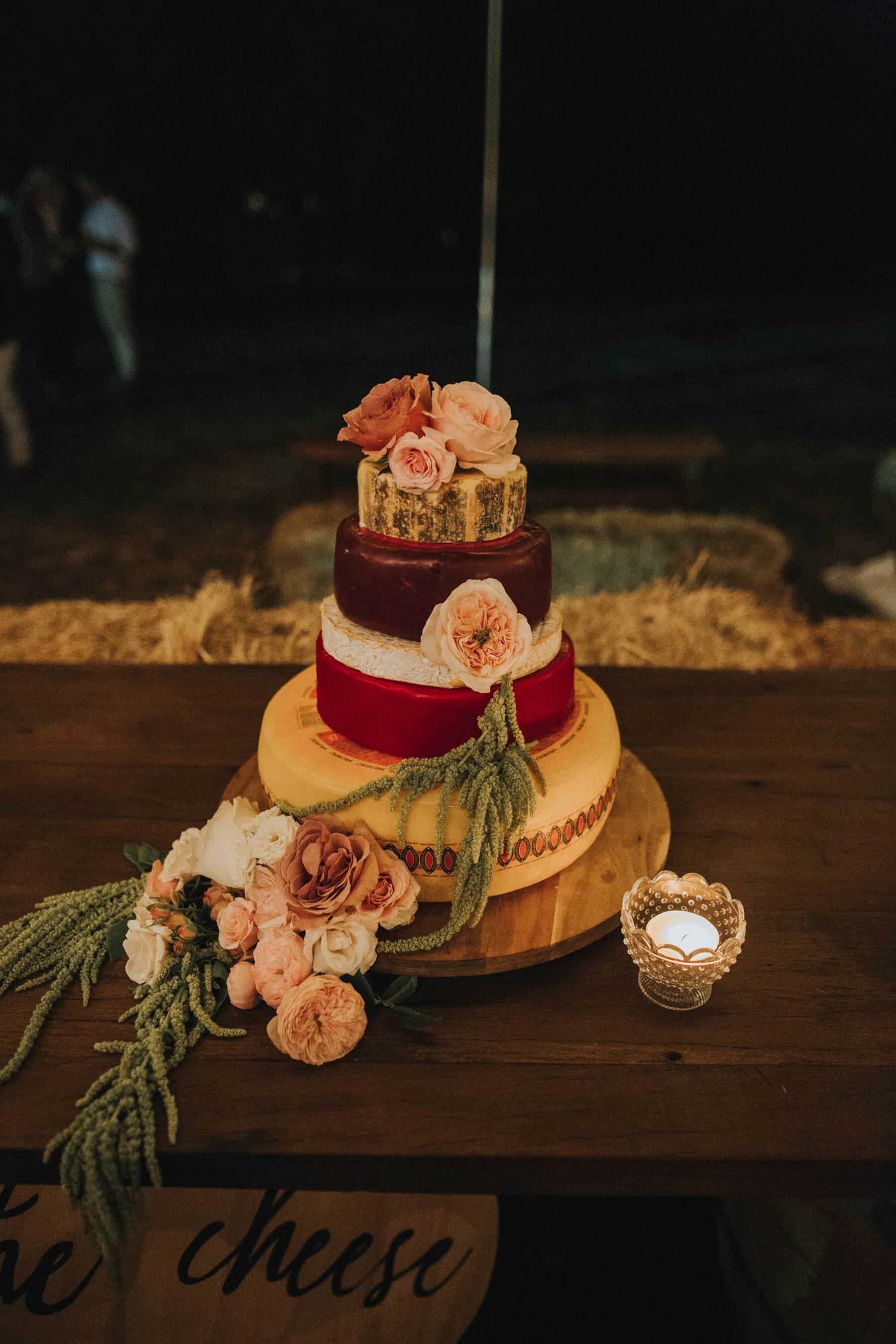 cheese wheel wedding cake