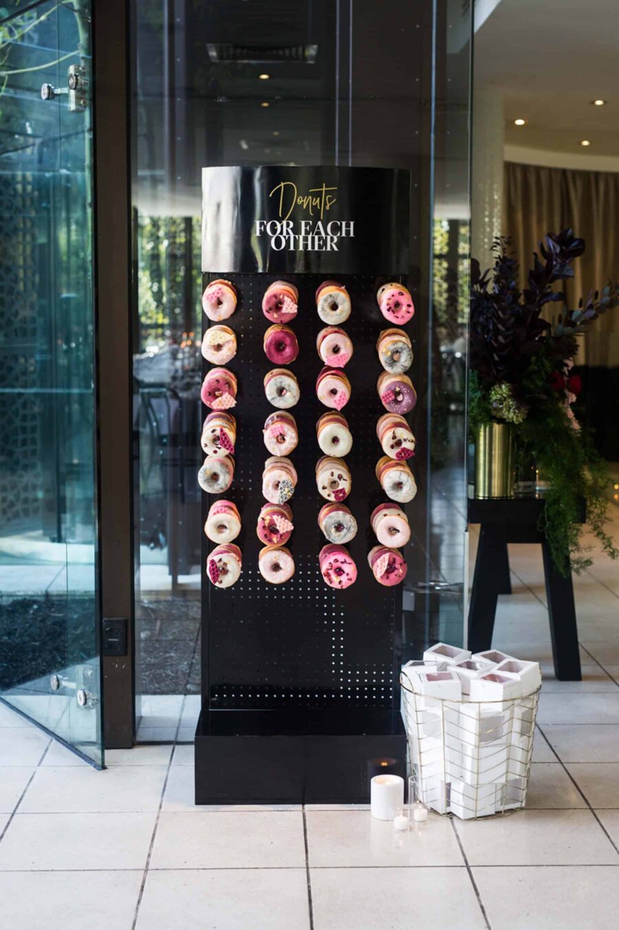 luxe donut wall for a Melbourne wedding