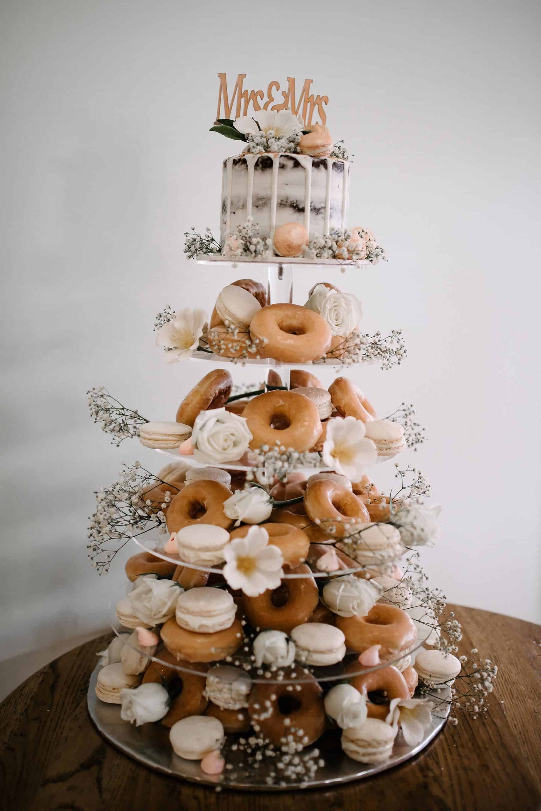 DIY donut tower wedding cake