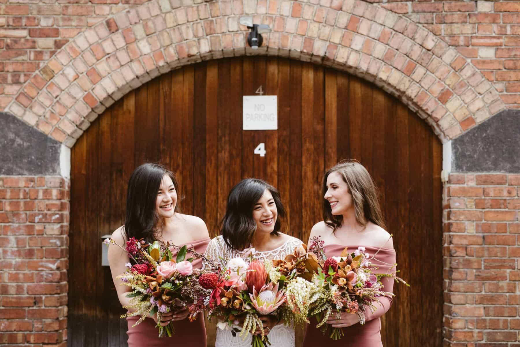 Best of 2018: bouquets. blush and dusty pink bouquets with king proteas and native flowers