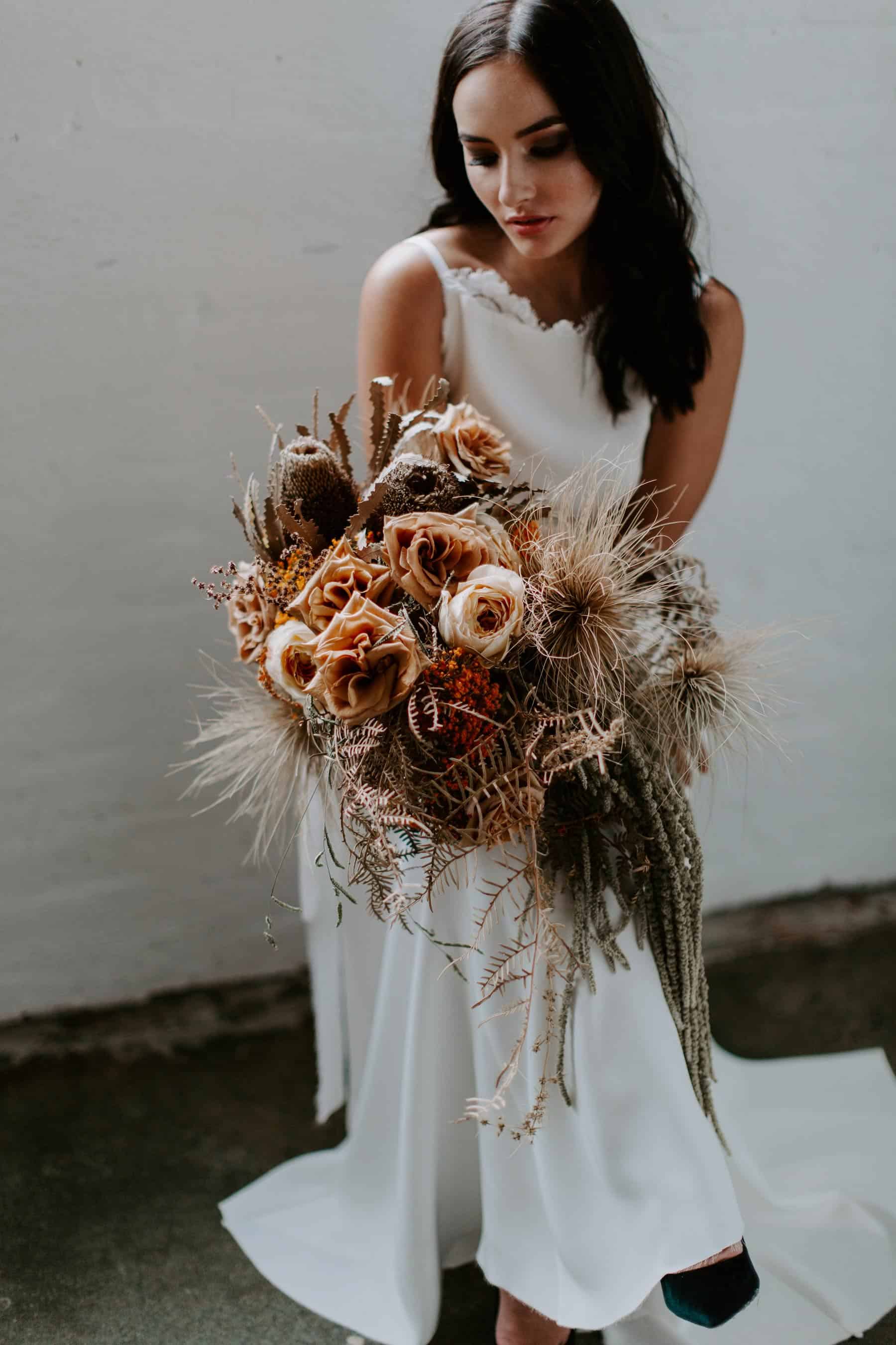 dried flower bridal bouquet