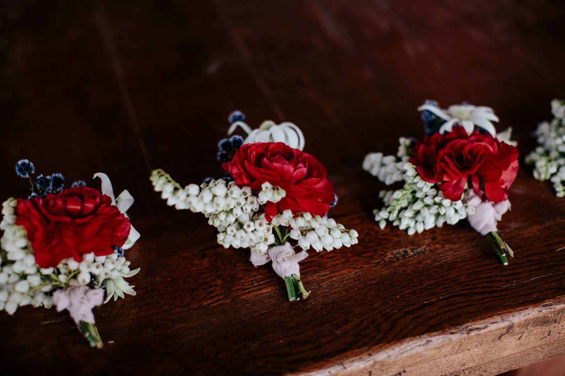Red rose boutonnière