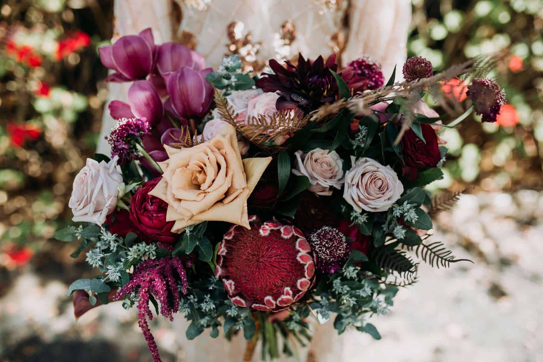 blush burgundy bridal bouquet
