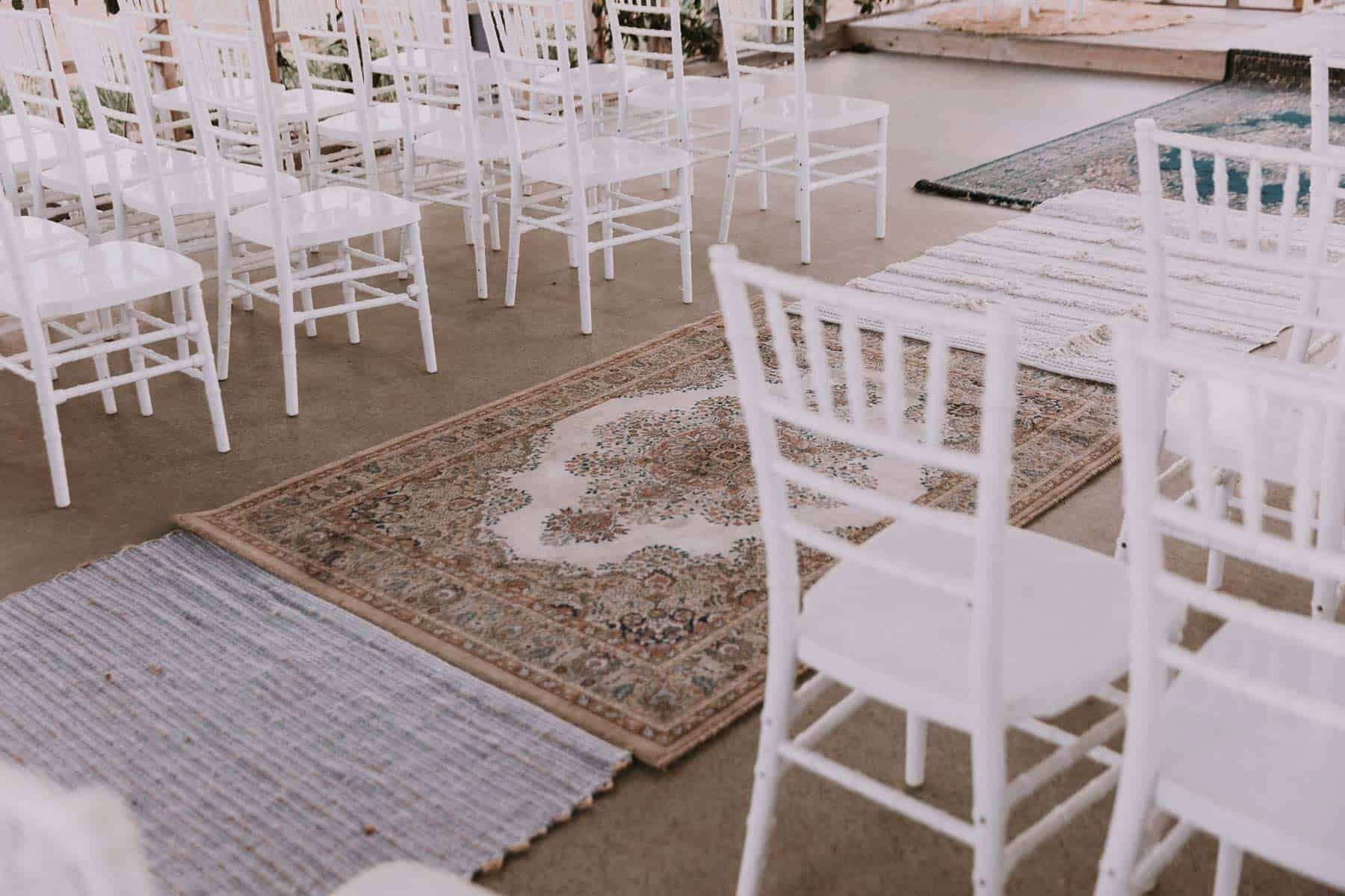 white tiffany chairs for wedding ceremony