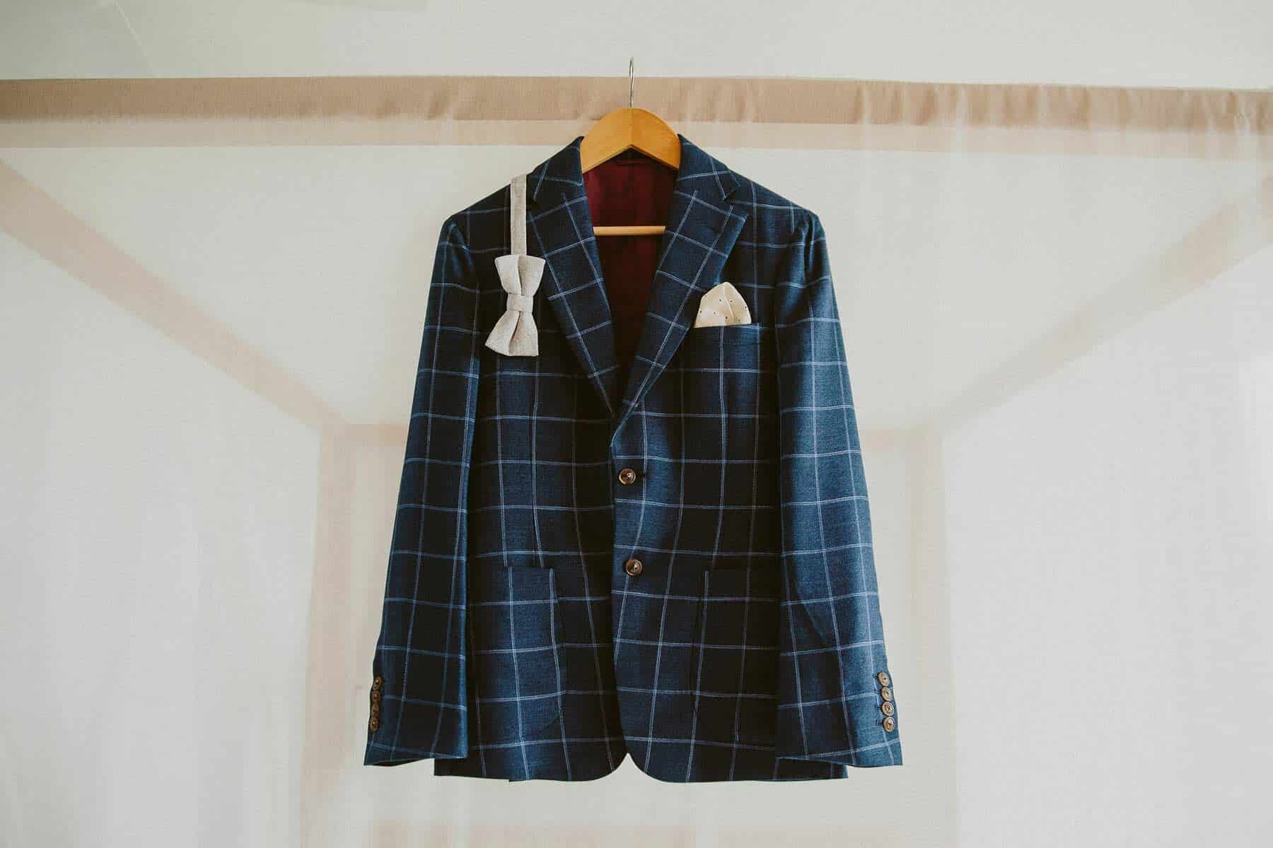 modern groom outfit - check blazer