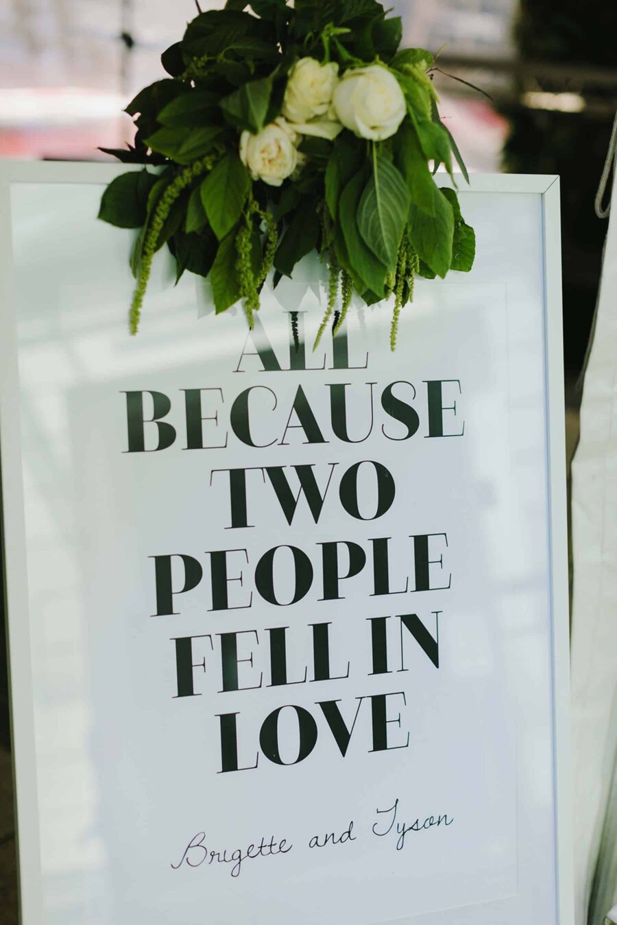 modern wedding signage