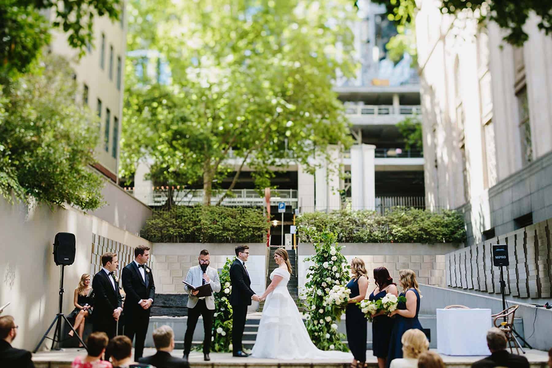 modern Melbourne wedding at Immigration Museum