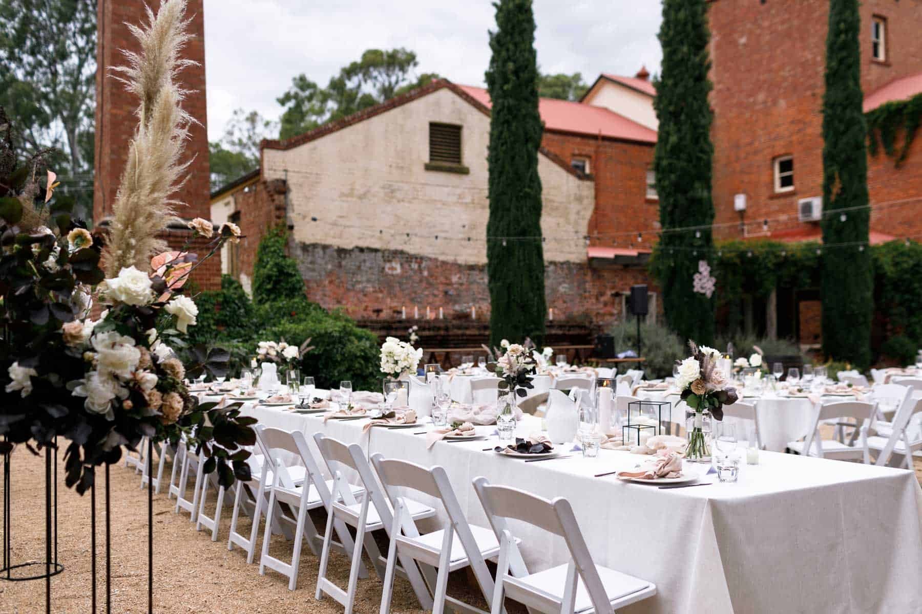 modern and romantic country wedding at Euroa Butter Factory